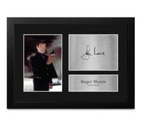 HWC Trading Roger Moore The Spy Who Loved Me Bond Gifts Printed Signed Autograph Picture for Movie Memorabilia Fans - A4 Framed (ID-011932)