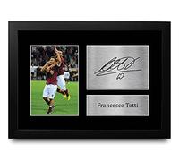 HWC Trading Roma Gifts Francesco Totti Gift Signed FRAMED A4 Printed Autograph Photo Display