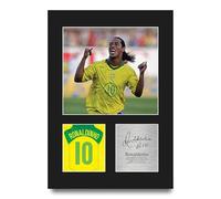 HWC Trading Ronaldinho Brazil Gifts Printed Signed Autograph Picture for Football Fans and Supporters - A4 Portrait