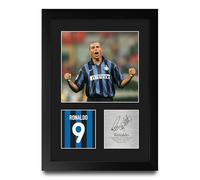 HWC Trading Ronaldo Inter Milan Gifts Printed Signed Autograph Picture for Football Fans and Supporters - A4 Portrait Framed