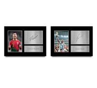 HWC Trading Ronaldo & Messi Gifts Printed Signed Autograph Picture for Football Fans and Supporters - A4