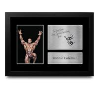 HWC Trading Ronnie Coleman Mr Olympia Personalised Gift - Signed Autograph Picture, Framed A4 Sport Memorabilia with Custom Name Message for Birthday Christmas Wedding