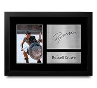 HWC Trading Russell Crowe Gift Signed FRAMED A4 Printed Autograph Gladiator Gifts Photo Display