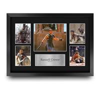 HWC Trading Russell Crowe Gladiator Gifts Printed Signed Autograph Picture Display for Movie Memorabilia Fans - A3 Framed