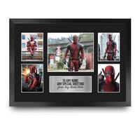 HWC Trading Ryan Reynolds Deadpool Presents Personalised Gift - Signed Autograph Picture, Framed A3 Film Photo Display with Custom Name Message for Birthday Christmas Wedding