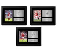 HWC Trading Saka, Rice & Odegaard Arsenal Gifts Printed Signed Autograph Pictures for Football Fans and Supporters - A4 Framed
