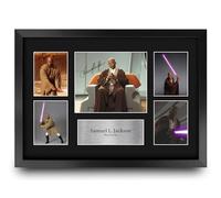 HWC Trading Samuel L. Jackson Gifts Printed Signed Autograph Picture Display for Movie Memorabilia Fans - A3 Framed