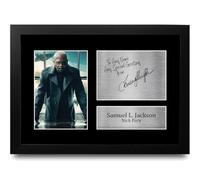 HWC Trading Samuel L Jackson Personalised Gift - Signed Autograph Picture, Framed A4 Film Memorabilia with Custom Name Message for Birthday Christmas Wedding