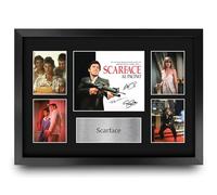 HWC Trading Scarface Gifts Printed Signed Autograph Presentation Display Montage for Movie Memorabilia Fans - A3 Framed