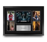 HWC Trading Scream 5 Gifts Printed Signed Autograph Presentation Display Montage for Movie Memorabilia Fans - A3 Framed