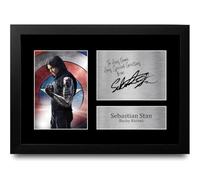 HWC Trading Sebastian Stan Personalised Gift - Signed Autograph Picture, Framed A4 Film Memorabilia with Custom Name Message for Birthday Christmas Wedding