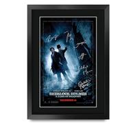 HWC Trading Sherlock Holmes 2 (2011) A Game of Shadows Robert Downey Jr. Gifts Printed Poster Signed Autograph Picture for Movie Memorabilia Fans - A3 Framed
