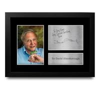 HWC Trading Sir David Attenborough Personalised Gift - Signed Autograph Picture, Framed A4 TV Memorabilia with Custom Name Message for Birthday Christmas Wedding