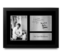 HWC Trading Sir Ian Botham Personalised Gift - Signed Autograph Picture, Framed A4 Cricket Memorabilia with Custom Name Message for Birthday Christmas Wedding