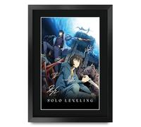HWC Trading Solo Leveling Japanese Anime Gifts Printed Signed Autograph Poster for TV Memorabilia Fans - A3 Framed