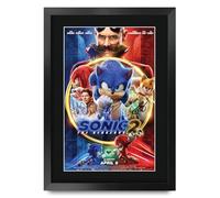 HWC Trading Sonic the Hedgehog 2 Gifts Printed Poster Signed Autograph Picture for Movie Memorabilia Fans - A3 Framed