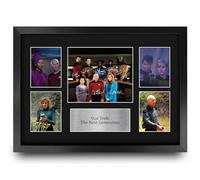 HWC Trading Star Trek The Next Generation Gifts Printed Signed Autograph Presentation Photo Montage Display for TV Show Fans - A3 Framed