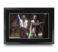 HWC Trading Star Wars Episode 2 - Attack of the clones Scene 1 Gifts Printed Signed Autograph Picture for Movie Memorabilia Fans - A3 Framed