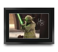 HWC Trading Star Wars Episode 2 - Attack of the clones Scene 3 Gifts Printed Signed Autograph Picture for Movie Memorabilia Fans - A3 Framed