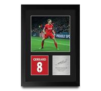 HWC Trading Steven Gerrard Liverpool Gifts Printed Signed Autograph Picture for Football Fans and Supporters - A4 Portrait Framed
