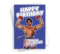 HWC Trading Sylvester Stallone Birthday Card, Greeting Card for Fans, Him, Her, Kids, Blank Inside with Envelope, A5 (ID-013751)