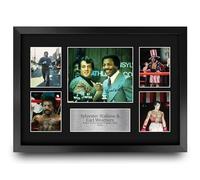 HWC Trading Sylvester Stallone & Carl Weathers Rock 1 Gifts Printed Signed Autograph Presentation Display for Movie Memorabilia Fans - A3 Framed