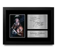 HWC Trading Sylvester Stallone Personalised Gift - Signed Autograph Picture, Framed A4 Film Memorabilia with Custom Name Message for Birthday Christmas Wedding