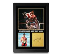HWC Trading Sylvester Stallone Rocky Robert 'Rocky' Balboa Gifts Printed Signed Autograph Picture for Movie Memorabilia Fans - A4 Framed Print (ID-005327)