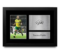 HWC Trading Teemu Pukki Norwich City Gifts Printed Signed Autograph Picture for Fans and Supporters - A4 Framed