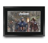 HWC Trading The Avengers 1 Scene 1 Gifts Printed Signed Autograph Picture for Movie Memorabilia Fans - A3 Framed