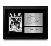 HWC Trading The Beatles Personalised Gift - Signed Autograph Picture, Framed A4 Music Memorabilia with Custom Name Message for Birthday Christmas Wedding