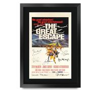HWC Trading The Great Escape 1963 Steve McQueen Gifts Printed Poster Signed Autograph Picture for Movie Memorabilia Fans - A3 Framed