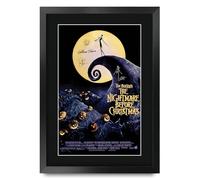 HWC Trading The Nightmare Before Christmas (1993) Gifts Printed Poster Signed Autograph Picture for Movie Memorabilia Fans - A3 Framed