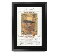 HWC Trading The Shootist 1976 John Wayne Gifts Printed Poster Signed Autograph Picture for Movie Memorabilia Fans - A3 Framed