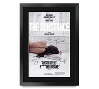 HWC Trading The Substance Demi Moore Gifts Printed Poster Signed Autograph Picture for Movie Memorabilia Fans - A3 Framed
