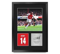 HWC Trading Thierry Henry Arsenal Gifts Printed Signed Autograph Picture for Football Fans and Supporters - A3 Portrait Framed