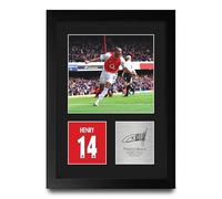 HWC Trading Thierry Henry Arsenal Gifts Printed Signed Autograph Picture for Football Fans and Supporters - A4 Portrait Framed