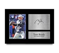 HWC Trading Tom Brady Gifts Printed Signed Autograph Picture for American Rules Football Memorabilia Fans - A4