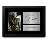 HWC Trading Tom Hiddleston Personalised Gift - Signed Autograph Picture, Framed A4 Film Memorabilia with Custom Name Message for Birthday Christmas Wedding