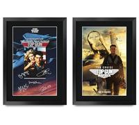 HWC Trading Top Gun Collection Tom Cruise Gifts Printed Poster Set Signed Autograph Picture for Movie Memorabilia Fans - A3 Framed