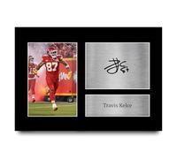 HWC Trading Travis Kelce Kansas City Chiefs Gifts Printed Signed Autograph Picture for American Rules Football Memorabilia Fans - A4