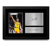 HWC Trading Tyrese Haliburton Indiana Pacers Gifts Printed Signed Autograph Picture for Basketball Memorabilia Fans - A4 Framed