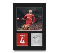 HWC Trading Virgil van Dijk Liverpool Gifts Printed Signed Autograph Picture for Football Fans and Supporters - A4 Portrait