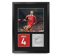 HWC Trading Virgil van Dijk Liverpool Gifts Printed Signed Autograph Picture for Football Fans and Supporters - A3 Portrait Framed