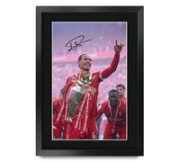 HWC Trading Virgil Van Dijk Scene 27 Liverpool Gifts Printed Signed Autograph Picture for Football Fans and Supporters - A3 Framed