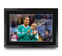 HWC Trading Virgil Van Dijk Scene 75 Liverpool Gifts Printed Signed Autograph Picture for Football Fans and Supporters - A3 Framed
