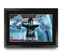 HWC Trading Wednesday Scene 3 Gifts Printed Signed Autograph Picture for TV Memorabilia Fans - A3 Framed