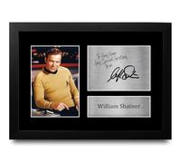 HWC Trading William Shatner Personalised Gift - Signed Autograph Picture, Framed A4 Film & TV Memorabilia with Custom Name Message for Birthday Christmas Wedding
