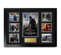 HWC Trading World War Z Signed Movie Poster A2 Deluxe Framed Display | Film Poster and Multi-Photo Display, Printed Replica Autographs, Black Frame Made in Our UK Workshop, Ready to Hang