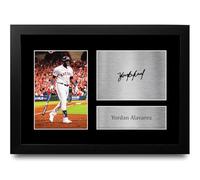 HWC Trading Yordan Alvarez Houston Astros Gifts Printed Signed Autograph Picture for Baseball Memorabilia Fans - A4 Framed